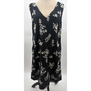 Abercrombie & Fitch Embroidered Linen-Blend Mini Dress Floral, Size MT Boho